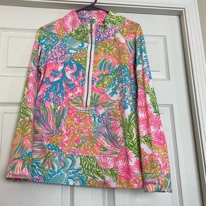 S 3/4 zip popover Sea Fan